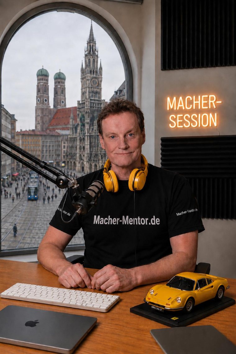 Joe Martin — Podcast-Studio mit Blick auf Frauenkirche und Marienplatz
